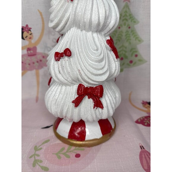Bella Lux White Christmas Tree w/ Red Bows - Picture 4 of 5